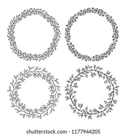 Hand drawn vector illustration - Laurels and wreaths. Design elements for invitations, greeting cards, quotes, blogs, posters and more. Perfect For Wedding Frames.