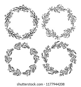 Hand drawn vector illustration - Laurels and wreaths. Design elements for invitations, greeting cards, quotes, blogs, posters and more. Perfect For Wedding Frames.