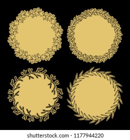 Hand drawn vector illustration - Laurels and wreaths. Design elements for invitations, greeting cards, quotes, blogs, posters and more. Perfect For Wedding Frames.