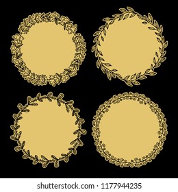 Hand drawn vector illustration - Laurels and wreaths. Design elements for invitations, greeting cards, quotes, blogs, posters and more. Perfect For Wedding Frames.