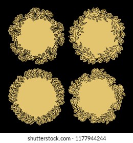 Hand drawn vector illustration - Laurels and wreaths. Design elements for invitations, greeting cards, quotes, blogs, posters and more. Perfect For Wedding Frames.