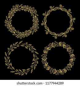Hand drawn vector illustration - Laurels and wreaths. Design elements for invitations, greeting cards, quotes, blogs, posters and more. Perfect For Wedding Frames.