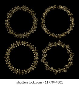 Hand drawn vector illustration - Laurels and wreaths. Design elements for invitations, greeting cards, quotes, blogs, posters and more. Perfect For Wedding Frames.