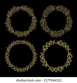 Hand drawn vector illustration - Laurels and wreaths. Design elements for invitations, greeting cards, quotes, blogs, posters and more. Perfect For Wedding Frames.