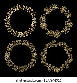 Hand drawn vector illustration - Laurels and wreaths. Design elements for invitations, greeting cards, quotes, blogs, posters and more. Perfect For Wedding Frames.