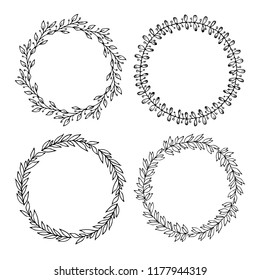 Hand drawn vector illustration - Laurels and wreaths. Design elements for invitations, greeting cards, quotes, blogs, posters and more. Perfect For Wedding Frames.