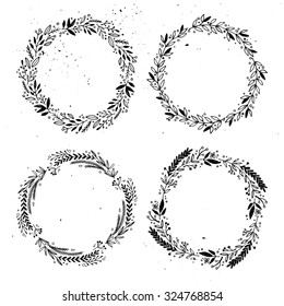 Hand drawn vector illustration - Laurels and wreaths. Design elements for invitations, greeting cards, quotes, blogs, posters and more. Perfect For Wedding Frames.