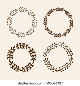 Hand drawn vector illustration - Laurels and wreaths. Design elements for invitations, greeting cards, quotes, posters and more. Perfect For Wedding Frames.