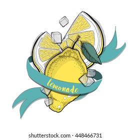 Hand drawn vector illustration - lemonade sticker
