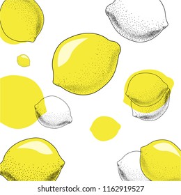 Hand drawn vector illustration of lemons