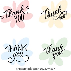 Hand drawn vector illustration. Lettering vintage quote - thank you. Modern Calligraphy. Perfect for invitations, greeting cards, blogs, posters and more.
