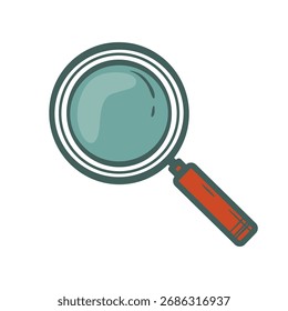 Uma ilustração vetorial desenhada à mão de uma lupa com um estilo simples de rabiscar. O ícone é perfeito para pesquisas, análises e projetos relacionados.