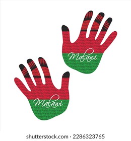 Hand drawn vector illustration with malawi flag pattern great for poster, magazine and clothes design