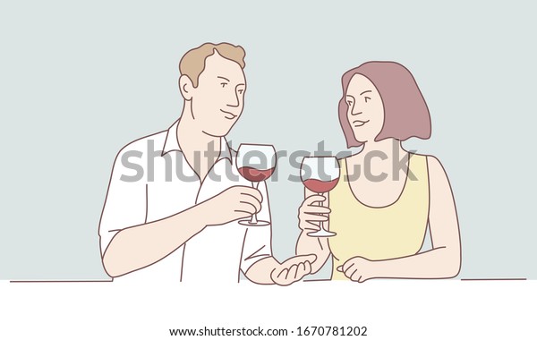 Hand Drawn Vector Illustration Man Woman Stock Vector (Royalty Free ...