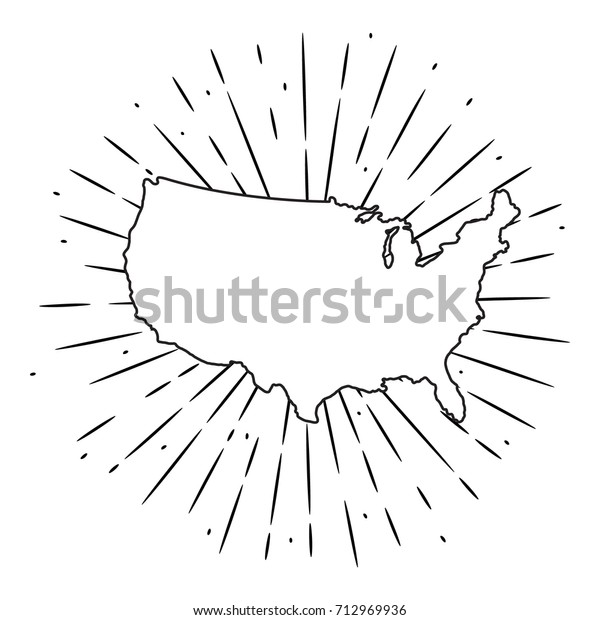 Hand Drawn Vector Illustration Map Usa Stock Vector Royalty Free Shutterstock