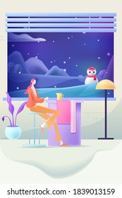 Materiales de ilustración de vectores dibujados a mano de nieve de 24 términos solares