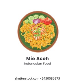Hand drawn vector illustration of Mie Aceh traditional fried noodle from Aceh Indonesia svg