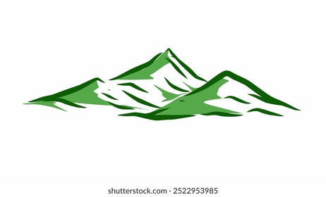 Handgezeichnete Vektorgrafik von Berghügel-Silhouette einzeln auf Weiß