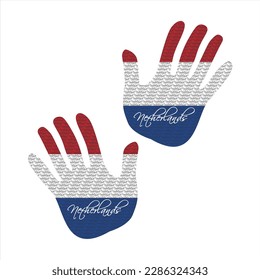Ilustración de vectores dibujados a mano con un patrón de bandera de los países bajos excelente para el diseño de afiches, revistas y ropa