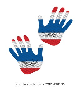 Hand drawn vector illustration with north thailand flag pattern great for poster, magazine and web design