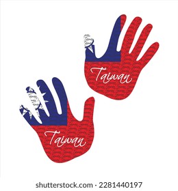 Ilustración de vectores dibujados a mano con el patrón de bandera de taiwán del norte excelente para afiches, revistas y diseño web