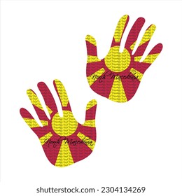 Ilustración de vectores dibujados a mano con bandera de macedonia del norte excelente para diseño de afiches, revistas y ropa