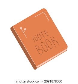 Hand drawn vector illustration of notebook isolated. Cozy concept.