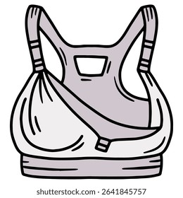 Hand drawn vector illustration of a nursing bra for mother, grey color
