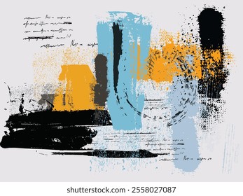 Hand drawn vector illustration Oil on canvas. colorful paint brush stroke painting, Abstract art vector illustration. Brushstrokes of paint. modern Art. Prints, wallpapers, posters,.eps8