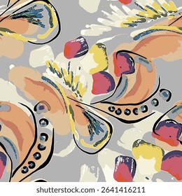Hand drawn vector illustration Oil on canvas. colorful paint brush stroke painting, Abstract art vector illustration. Brushstrokes of paint. modern Art. Prints, wallpapers.