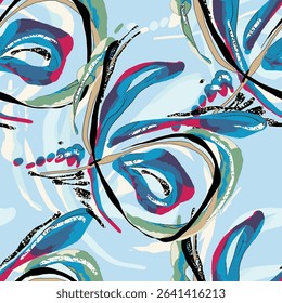 Hand drawn vector illustration Oil on canvas. colorful paint brush stroke painting, Abstract art vector illustration. Brushstrokes of paint. modern Art. Prints, wallpapers.
