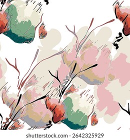 Hand drawn vector illustration Oil on canvas. colorful paint brush stroke painting, Abstract art vector illustration. Brushstrokes of paint. modern Art. Prints, wallpapers.
