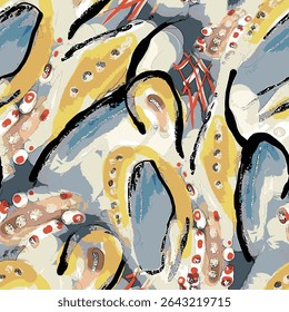 Hand drawn vector illustration Oil on canvas. colorful paint brush stroke painting, Abstract art vector illustration. Brushstrokes of paint. modern Art. Prints, wallpapers.

