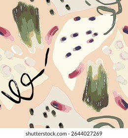 Handgetekende vectorillustratie Olie op canvas. kleurrijke verf penseelstreek schilderij, Abstracte kunst vector illustratie. Penseelstreken van verf. moderne kunst. Prints, wallpapers.