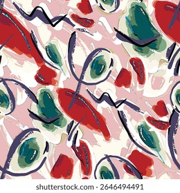 Hand drawn vector illustration Oil on canvas. colorful paint brush stroke painting, Abstract art vector illustration. Brushstrokes of paint. modern Art. Prints, wallpapers.
