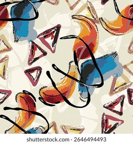 ilustração de vetor desenhado à mão óleo sobre tela. pintura colorida pincel traçado, arte abstrata ilustração de vetor. Pinceladas de tinta. Arte moderna. Impressões, papéis de parede.
