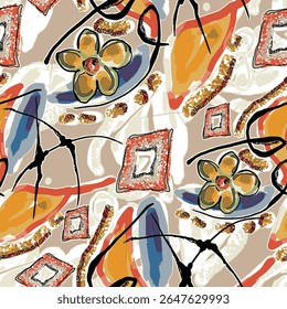 ilustração de vetor desenhado à mão óleo sobre tela. pintura colorida pincel traçado, arte abstrata ilustração de vetor. Pinceladas de tinta. Arte moderna. Impressões, papéis de parede.
