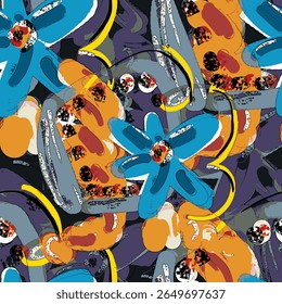 ilustração de vetor desenhado à mão óleo sobre tela. pintura colorida pincel traçado, arte abstrata ilustração de vetor. Pinceladas de tinta. Arte moderna. Impressões, papéis de parede.