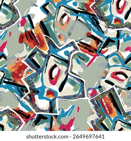 ilustração de vetor desenhado à mão óleo sobre tela. pintura colorida pincel traçado, arte abstrata ilustração de vetor. Pinceladas de tinta. Arte moderna. Impressões, papéis de parede.