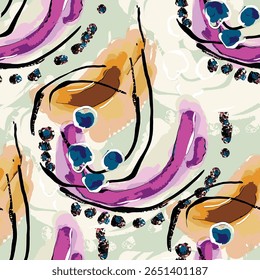 Hand drawn vector illustration Oil on canvas. colorful paint brush stroke painting, Abstract art vector illustration. Brushstrokes of paint. modern Art. Prints, wallpapers.