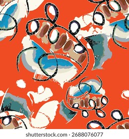 Ilustración vectorial dibujada a mano óleo sobre lienzo. pintura colorida de pincelada, Ilustración vectorial de arte Abstractas. Pinceladas de pintura. Arte moderno. Estampados, Fondos de pantalla.