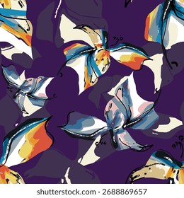 Ilustración vectorial dibujada a mano óleo sobre lienzo. pintura colorida de pincelada, Ilustración vectorial de arte Abstractas. Pinceladas de pintura. Arte moderno. Estampados, Fondos de pantalla.