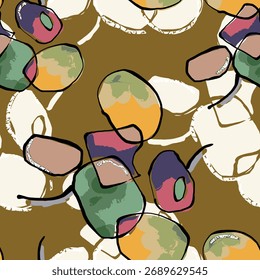 Ilustración vectorial dibujada a mano óleo sobre lienzo. pintura colorida de pincelada, Ilustración vectorial de arte Abstractas. Pinceladas de pintura. Arte moderno. Estampados, Fondos de pantalla.