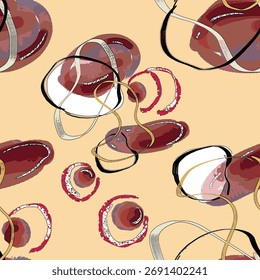 Ilustración vectorial dibujada a mano óleo sobre lienzo. pintura colorida de pincelada, Ilustración vectorial de arte Abstractas. Pinceladas de pintura. Arte moderno. Estampados, Fondos de pantalla.