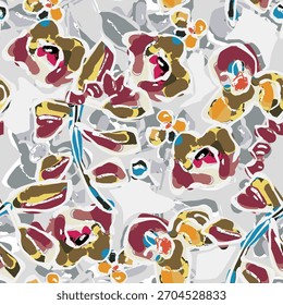 Ilustración vectorial dibujada a mano óleo sobre lienzo. pintura colorida de pincelada, Ilustración vectorial de arte Abstractas. Pinceladas de pintura. Arte moderno. Estampados, Fondos de pantalla.