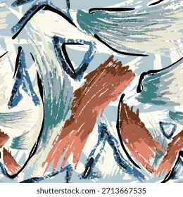 Handgezeichnete Vektorgrafik Öl auf Leinwand. bunte Pinsel Strich Malerei, abstrakte Kunst, Vektorgrafik. Pinselstriche. moderne Kunst. Drucke, Tapeten.