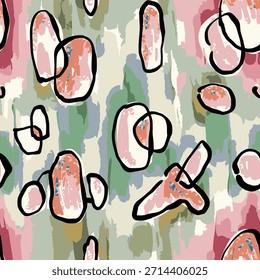 Ilustración vectorial dibujada a mano óleo sobre lienzo. pintura colorida de pincelada, Ilustración vectorial de arte Abstractas. Pinceladas de pintura. Arte moderno. Estampados, Fondos de pantalla.