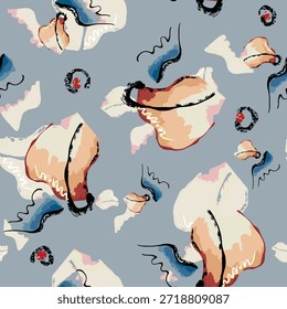Ilustración vectorial dibujada a mano óleo sobre lienzo. pintura colorida de pincelada, Ilustración vectorial de arte Abstractas. Pinceladas de pintura. Arte moderno. Estampados, Fondos de pantalla.