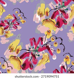 Hand drawn vector illustration Oil on canvas. colorful paint brush stroke painting, Abstract art vector illustration. Brushstrokes of paint. modern Art. Prints, wallpapers.