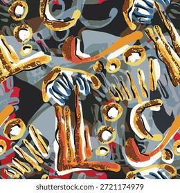 Ilustración vectorial dibujada a mano óleo sobre lienzo. pintura colorida de pincelada, Ilustración vectorial de arte Abstractas. Pinceladas de pintura. Arte moderno. Estampados, Fondos de pantalla.